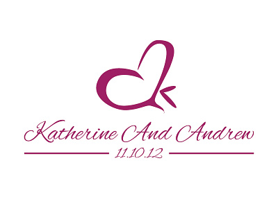 Dual Meaning Wedding Logo (Kate and Andrew) art bride design duel groom heart initials logo love meaning vector wedding