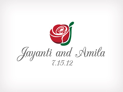 Dual Meaning Wedding Logo (Jayanti And Amila) art bride design dual groom logo love meaning rose vector wedding