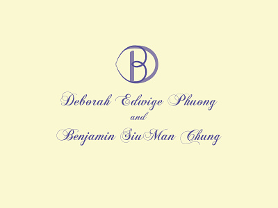 Dual Meaning Wedding Logo (Deborah & Benjamin) art bride design dual groom heart initials logo love meaning vector wedding