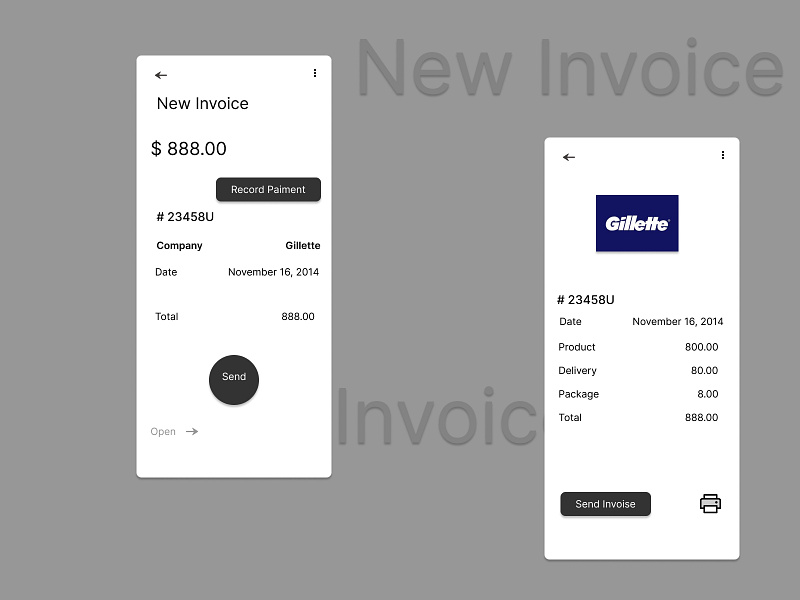 Invoice UI designs, themes, templates and downloadable graphic elements ...