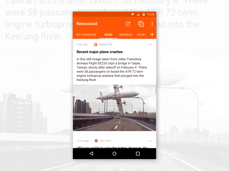 Newsstand gif application newspapers magazine ui mobile animation feed newsstand android app news