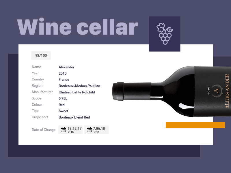 Wine Cellar android app interface ui ux wine