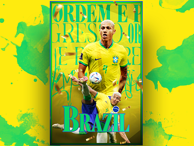 World Cup 2022 poster for Brazil design graphic design typography