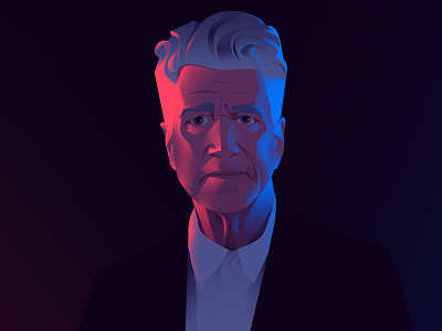 David Lynch turns 75 david lynch design flat illustration light man portrait vector