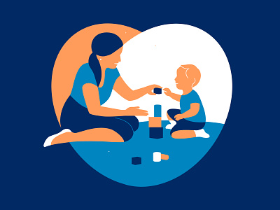 Parenting toddlers art child design flat illustration logo love mother motherhood relationship vector woman