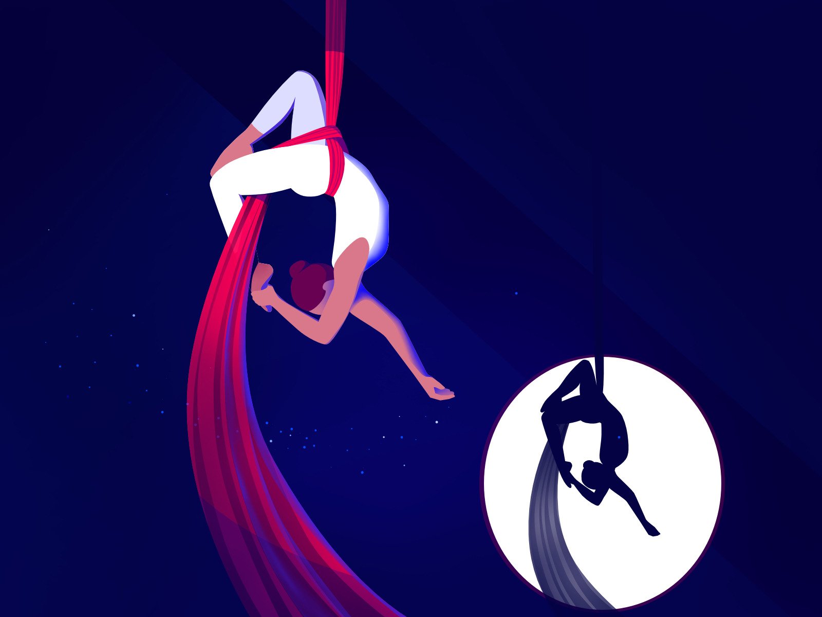 Aerial gymnast by Ksenia Shokorova on Dribbble