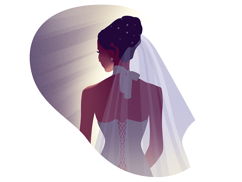 bride bride girl illustration light veil wedding wind