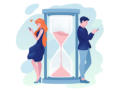 Waiting app boyfriend dating girl hourglass love relationship