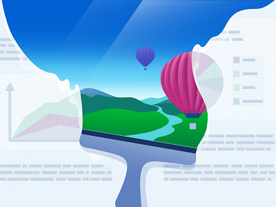 Non-Obvious Uses of Email airballoon art illustration landscape mountain