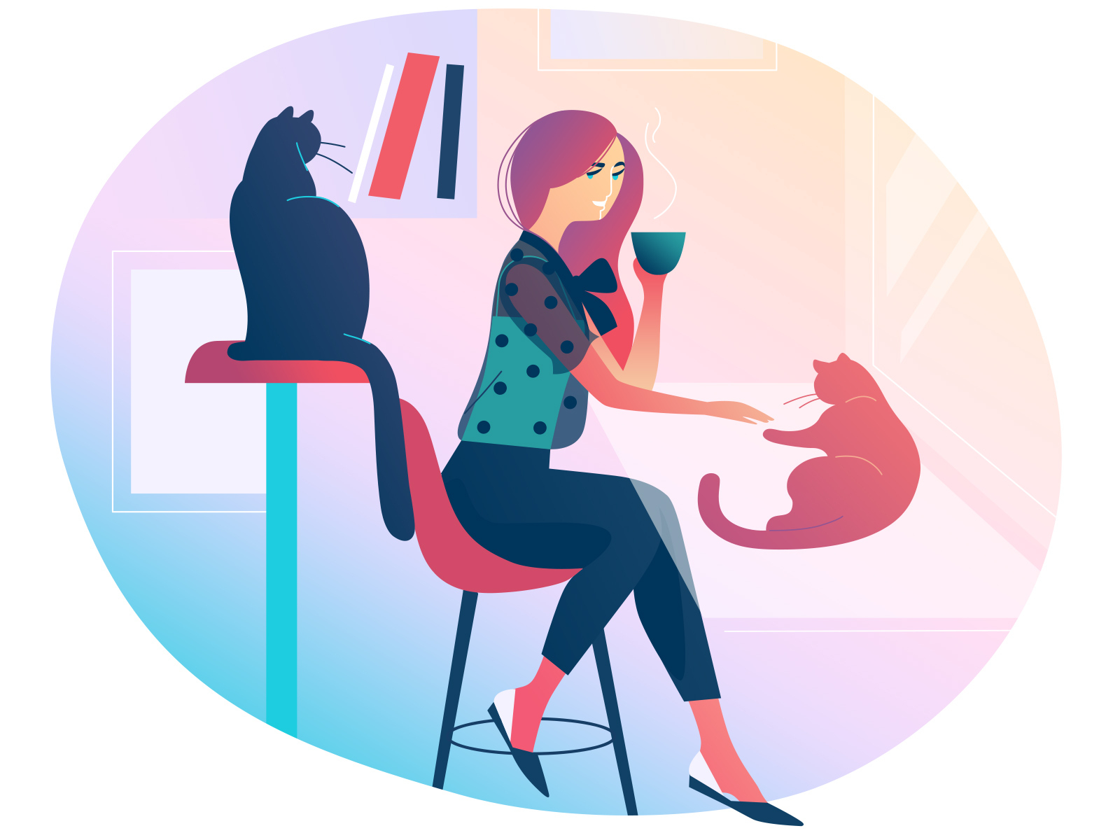 Cat Cafe by Ksenia Shokorova on Dribbble