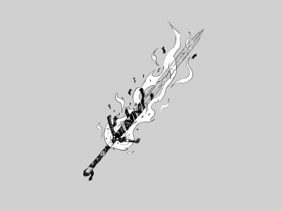 Scorched Blade - Personal Illustration battle blade concept dnd fantasy game game dev gamedev gaming handdrawn illustration knight photoshop sword weapon