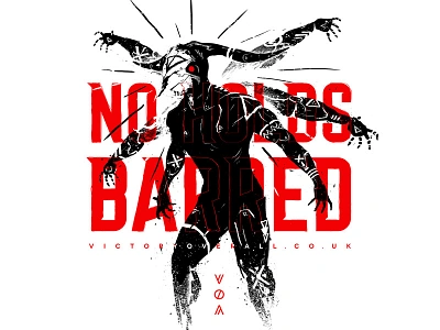 No Holds Barred (Beast Mode) aggressive animal cyberpunk deity grunge head illustration no holds barred skull tribal typography