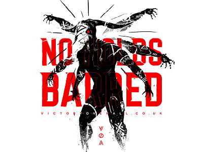 No Holds Barred (Beast Mode) aggressive animal cyberpunk deity grunge head illustration no holds barred skull tribal typography