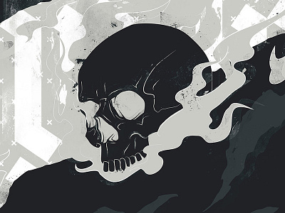 Redemption Vape - Smoking Skull branding dark e juice illustration redemption skull smoke texture vape vector
