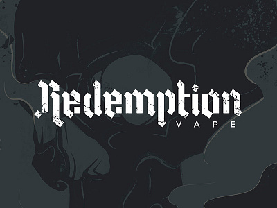 Redemption Vape - Logo blackletter branding custom dark e juice logo redemption smoke texture typography vape vector