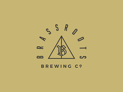 Brassroots Brewing Co. - Alternate Logo beer blackletter branding brewery craft beer gold icon logo triangle typography vector