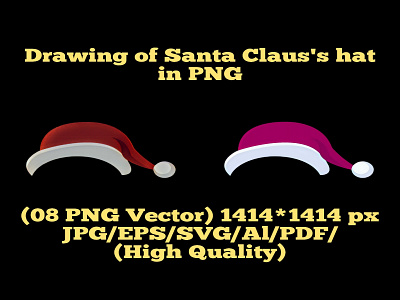 Drawing of Santa Claus's hat in PNG santa claus hat green screen