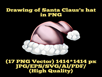 Drawing of Santa Claus's hat in PNG