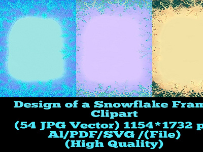 Design of a Snowflake Frame Clipart