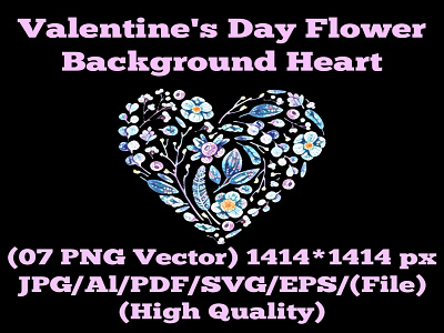 Valentine's Day Flower Background Heart floral valentines wreath valentines