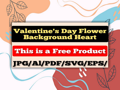 Valentine's Day Flower Background Heart floral valentines wreath valentines