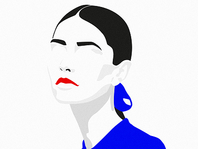 Illustration - Minimal Woman #2 blue bw illustration lights minimal shadows shapes vector woman
