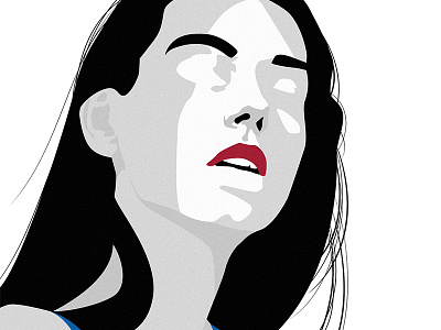 Illustration - Minimal Woman #3 blue bw illustration lights minimal shadows shapes vector woman