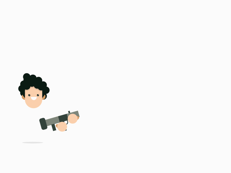 Animation - Sending some CVs animation bazooka character design flat design minimal motion design shooter