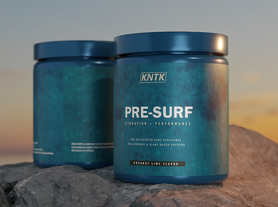 KNTK Pre-Surf - Packaging Design 3d modeling blender design industrial design jar label design mock up packaging packaging design powder product design rendering