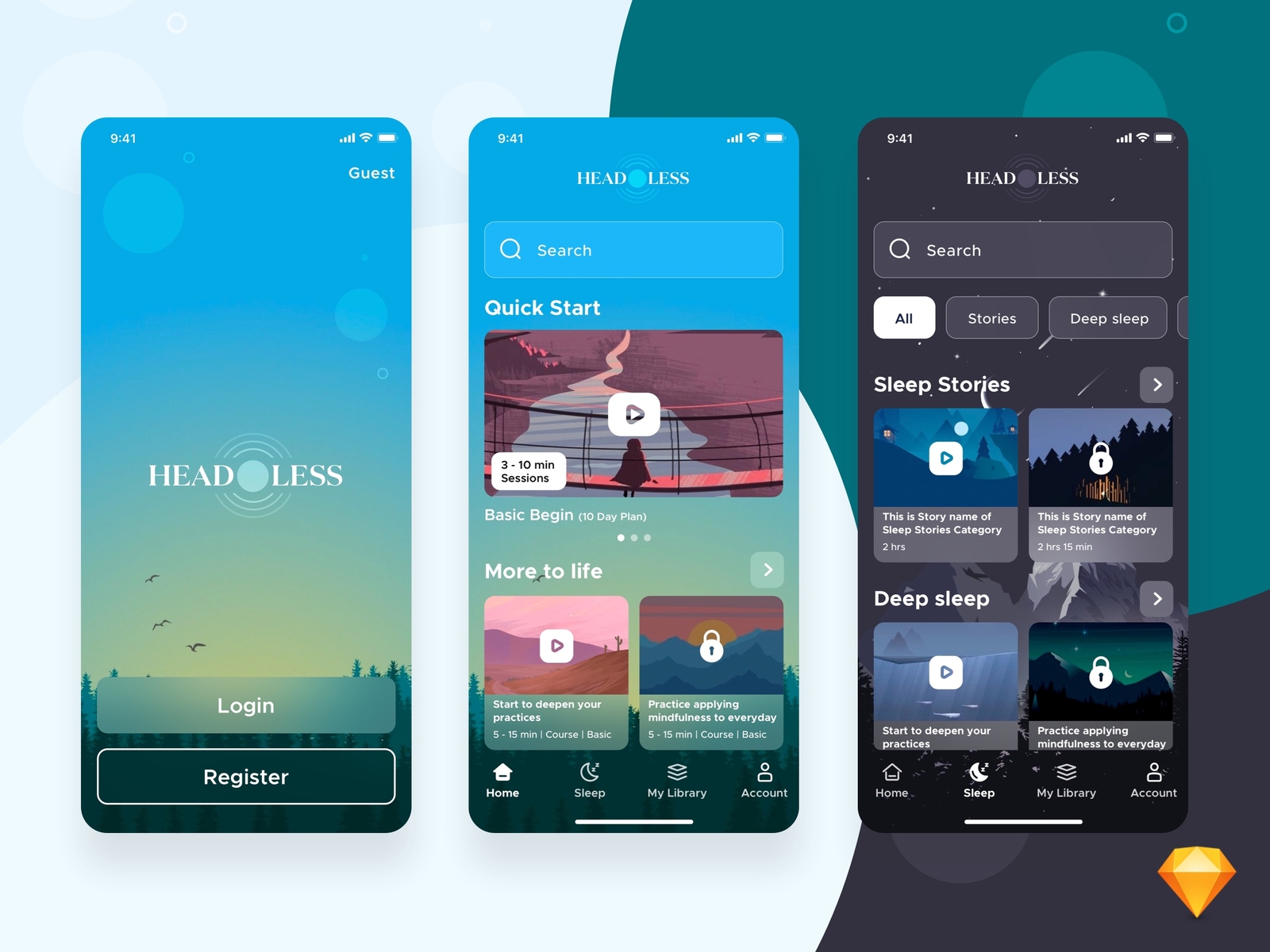 HeadLess Meditation App by Muhammad Sajawal on Dribbble