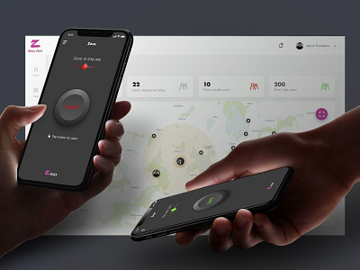 Zeus - Personal Safety App - UI/UX alert app android app design app ui dark figma ios safety app sketch