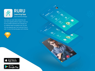 RuRu Learning App adobe illustrator app design custom design e learning education app iphone iphonex learning app sketch app uiux