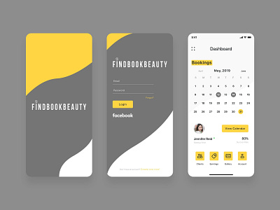 FindBookBeauty Mobile App UI