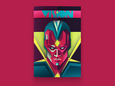 Vision Cover avengers comic comic art comic book design illustration marvel portrait type typography vector vision