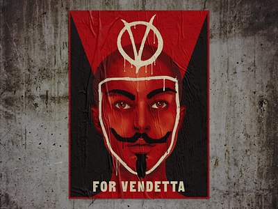 Heroine // Evey constructivism distressed illustration poster propaganda red type v vector vendetta