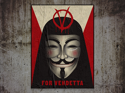 V for Vendetta comic constructivism distressed illustration poster propaganda type v vector