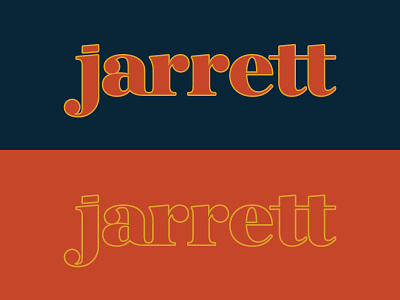 Personal Identity - Jarrett Design Co. blue bold brand design font identity inline logo orange serif stroke type