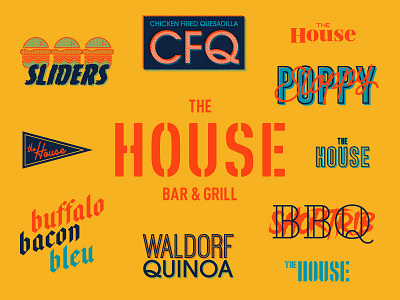 The House Bar & Grill bar branding grill house identity logo restaurant system