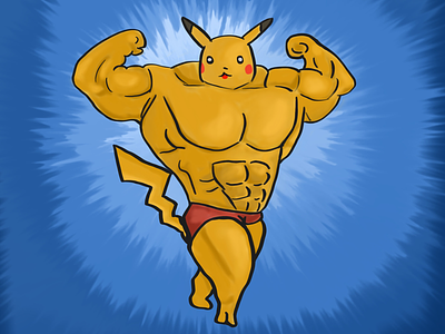 Musculine Pikachu procreate pikachu sketch