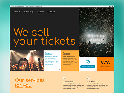 Landingpage for a ticketing provider