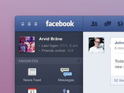 Facebook for OS X ambient facebook gui like mac native redesign ui
