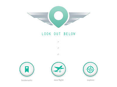 Look Out Below - Main app branding flight ipad look out below main page travel