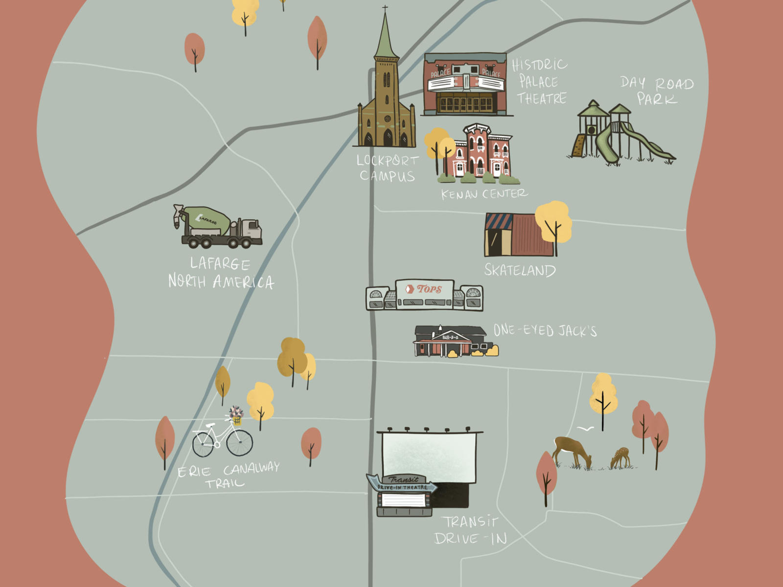 Lockport map by Becky Patterson on Dribbble