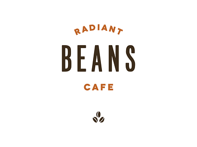 Radiant Beans Cafe bean brand brown cafe coffee coffee shop identity logo orange type