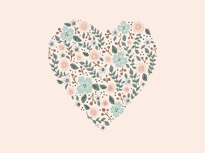 Dusty Pastel Floral Valentine