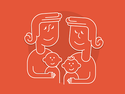 Moms! circles flat illustration