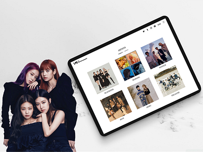 YG Artists Webpage Concept design illustration ui ux