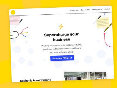 WIP – New Design Agency Website agency blue colourful onepager postits typography ui web design web design agency work in progress yellow