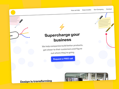 WIP – New Design Agency Website agency blue colourful onepager postits typography ui web design web design agency work in progress yellow