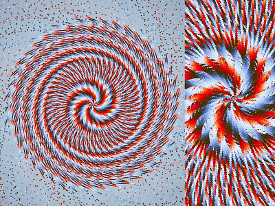 Generative art algorithm algorithmic blue and red coding colored dots galaxy generative generativeart magic mathematics processing programming spiral